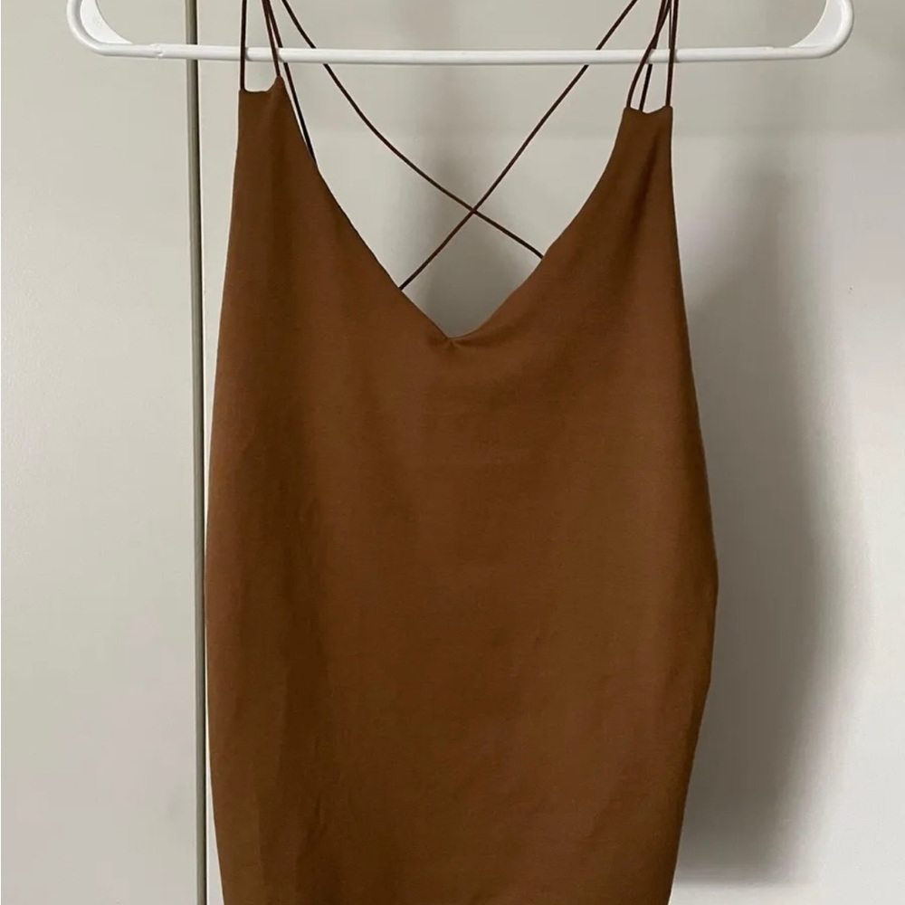 Neutral tone brown comfy tank top